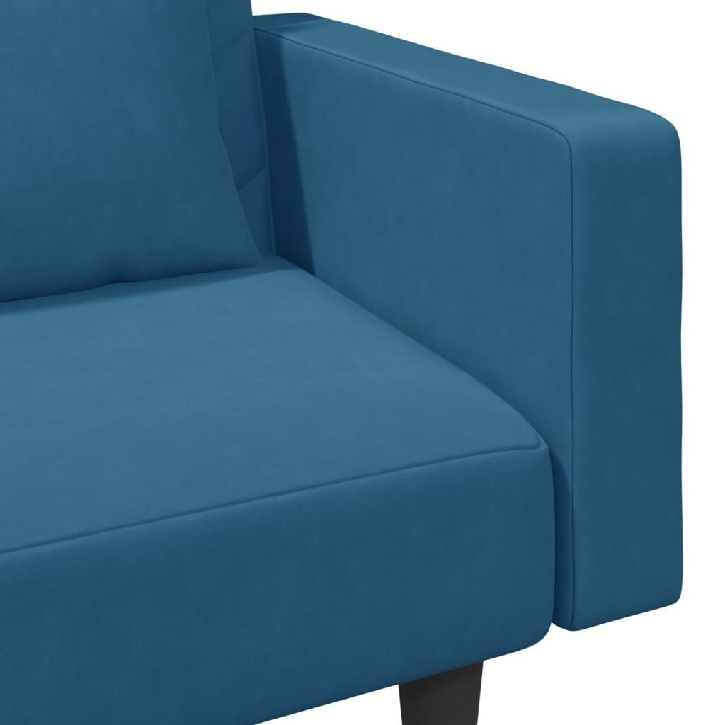 2 Piece Sofa Set with Pillows Blue Velvet Price