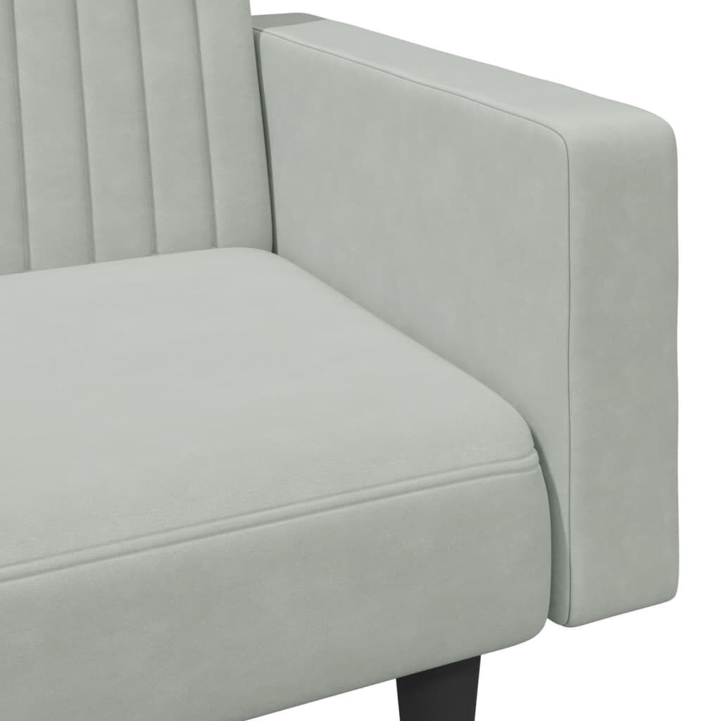 2 Piece Sofa Set Light Grey Velvet Price