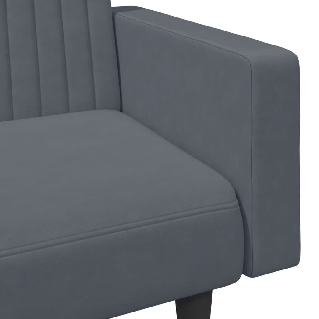 2 Piece Sofa Set Dark Grey Velvet Price