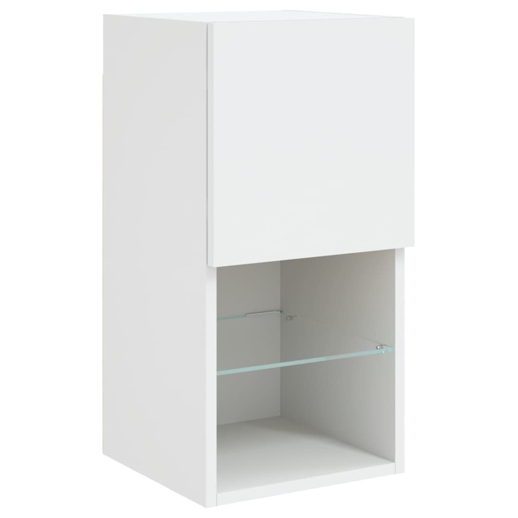 4 Piece TV Wall Cabinets with LED Lights White Price
