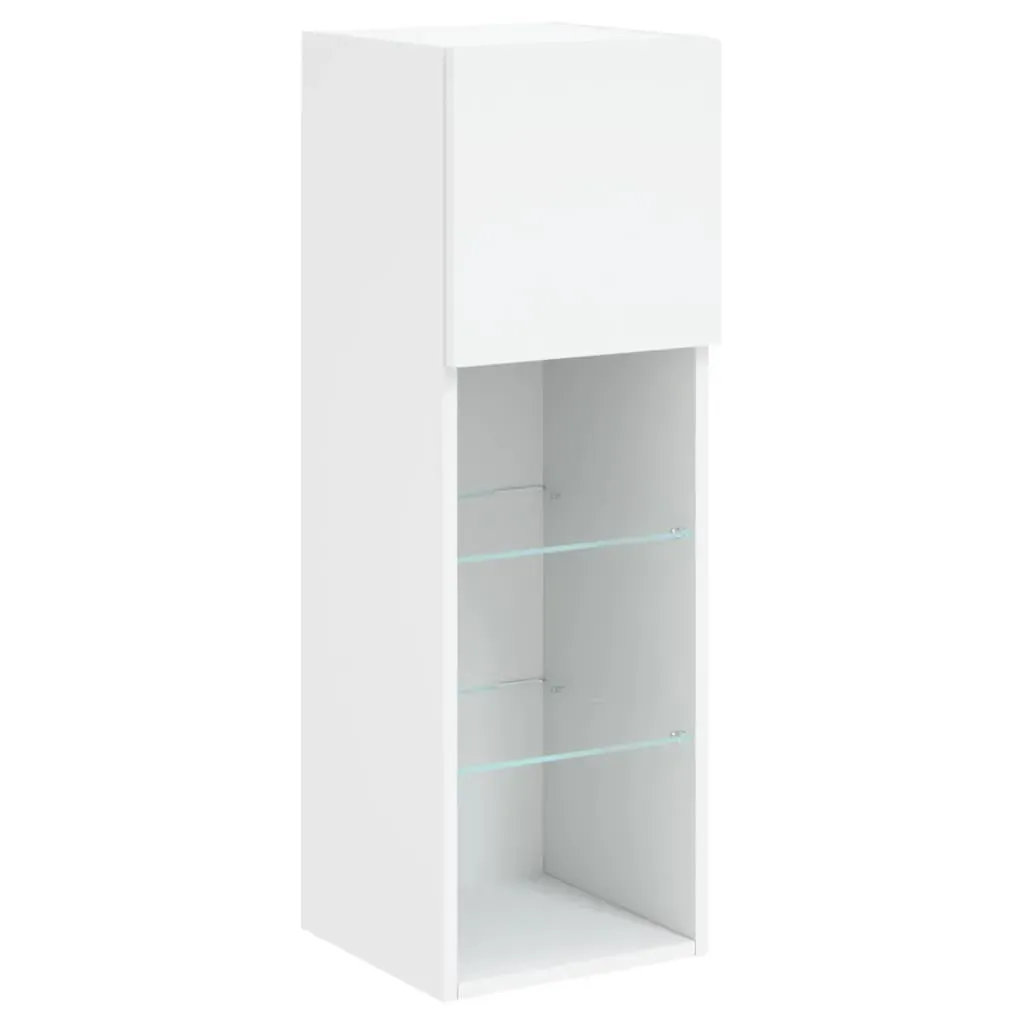 4 Piece TV Wall Cabinets with LED Lights White Price