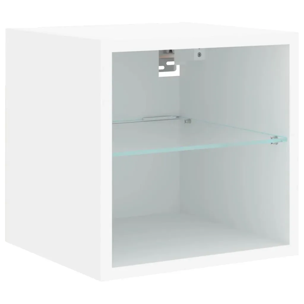 8 Piece TV Wall Units with LED White Engineered Wood Price