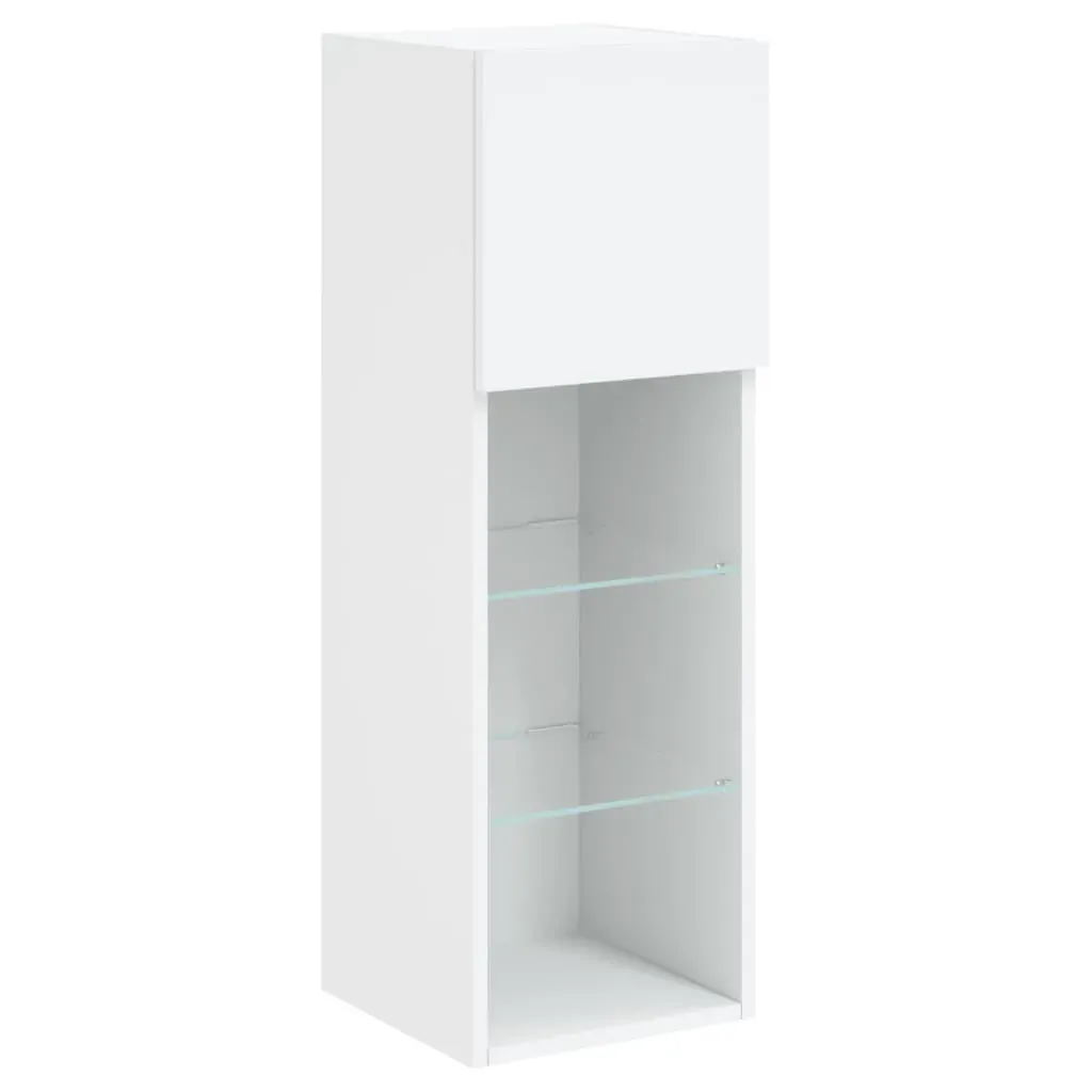 6 Piece TV Wall Units with LED White Engineered Wood Price