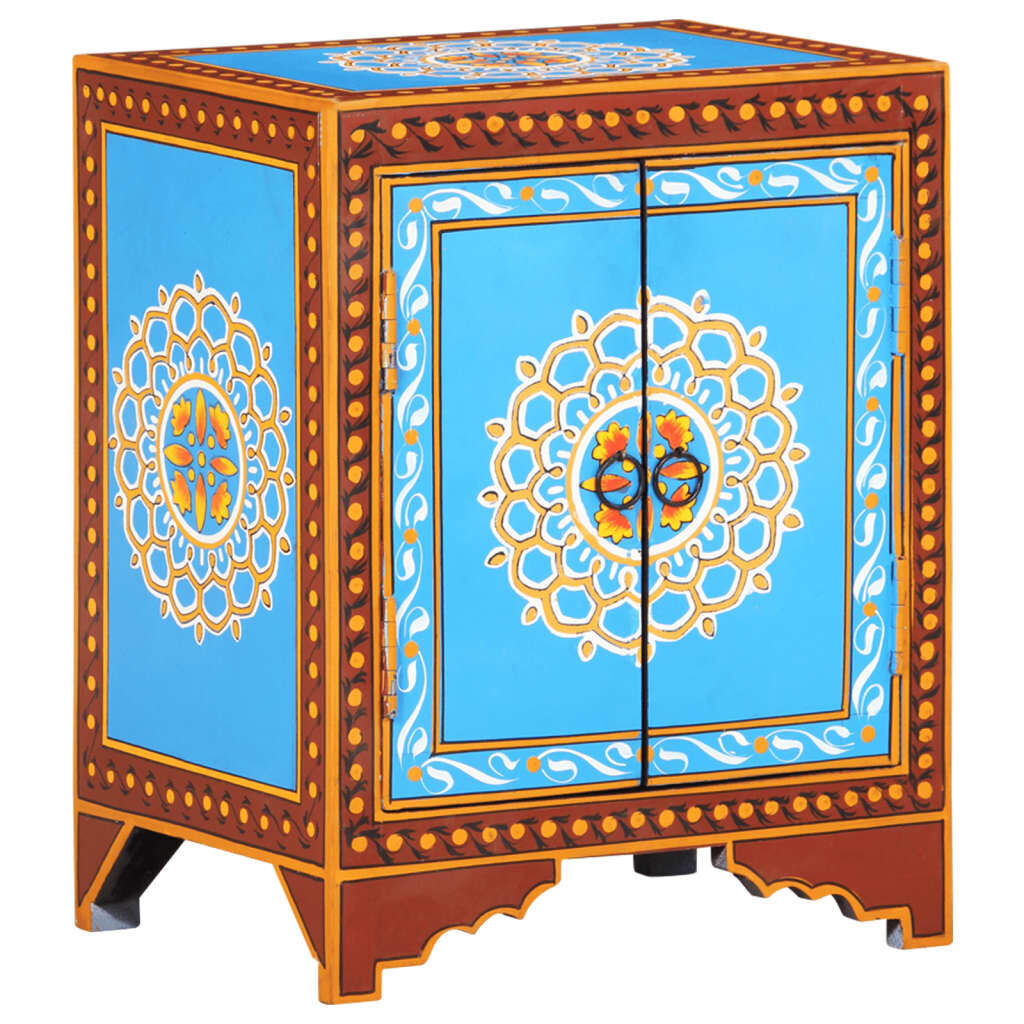 Hand Painted Bedside Cabinet 40x30x50 cm Solid Mango Wood Price
