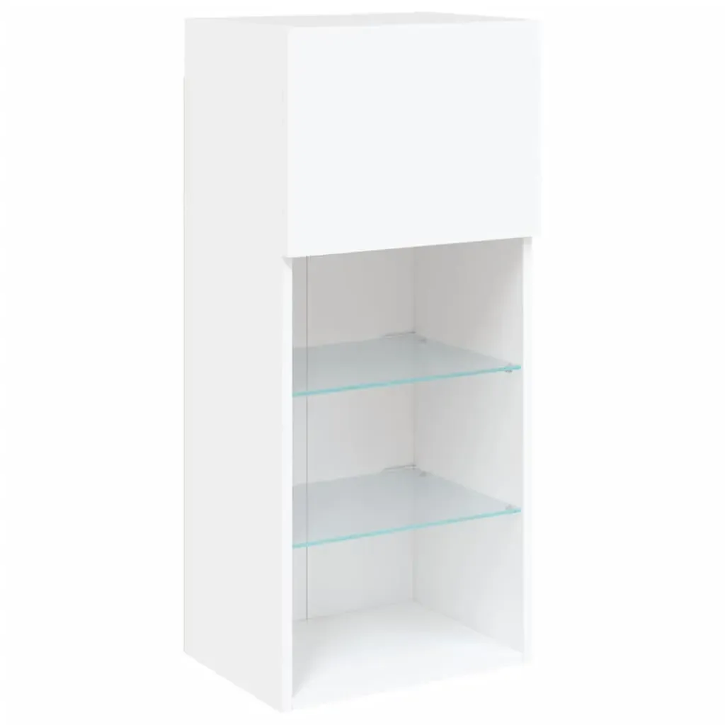 5 Piece TV Wall Units with LED White Engineered Wood Price