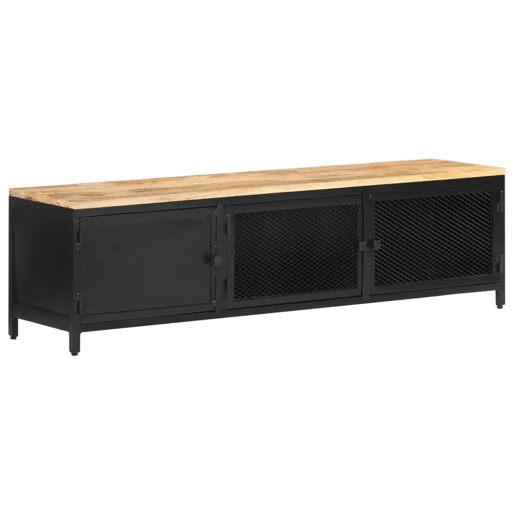 TV Cabinet 130x30x37 cm Solid Rough Mango Wood Price