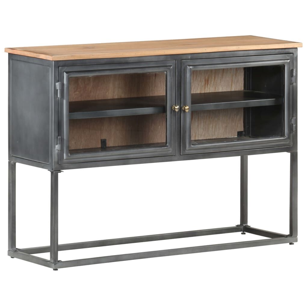 Sideboard Grey 100x30x70 cm Solid Acacia Wood Price
