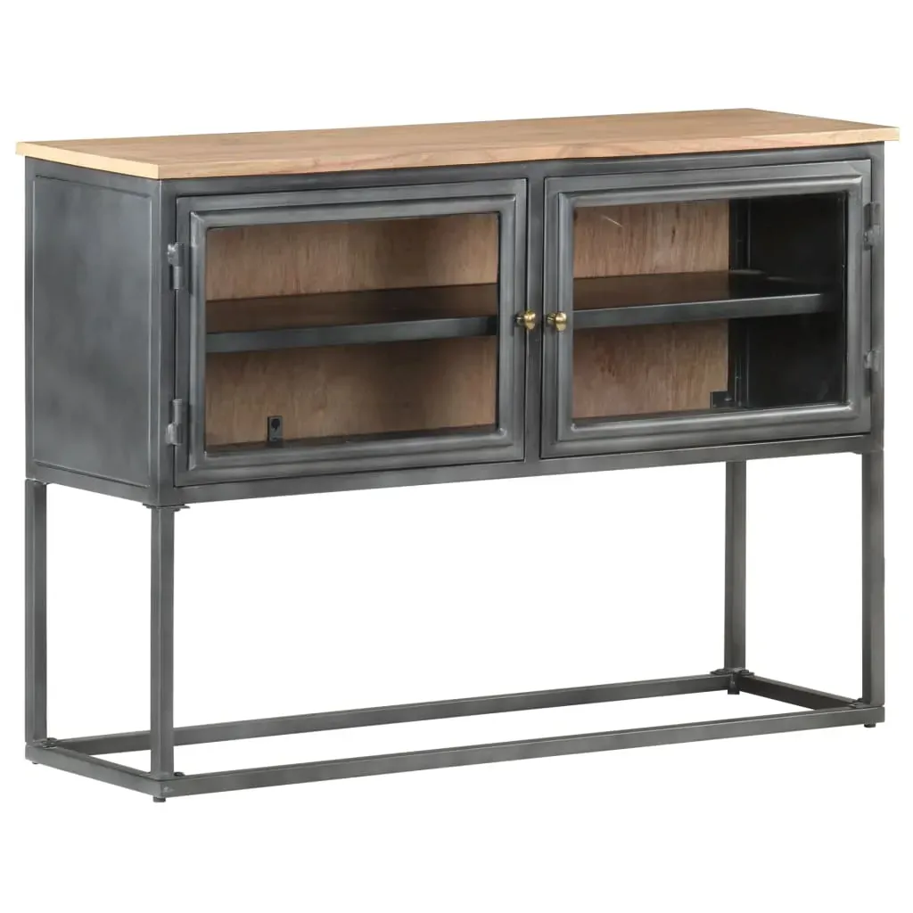 Sideboard Grey 100x30x70 cm Solid Acacia Wood Price