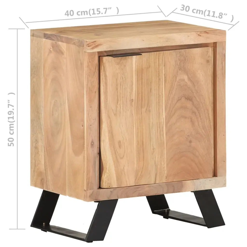 Bedside Cabinet 40x30x50 cm Solid Acacia Wood with Live Edges Price
