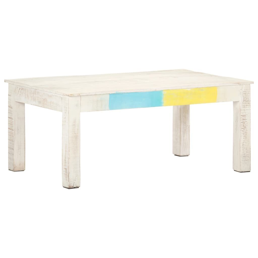 Coffee Table White 110x60x45 cm Solid Mango Wood Price