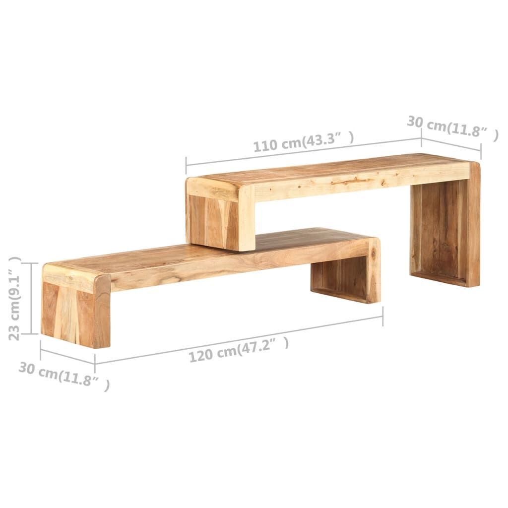 2 Piece TV Cabinet Solid Acacia Wood Price