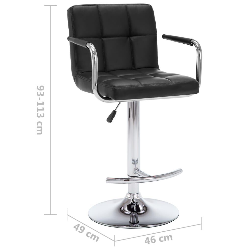 Bar Stools 2 pcs Black Faux Leather Price