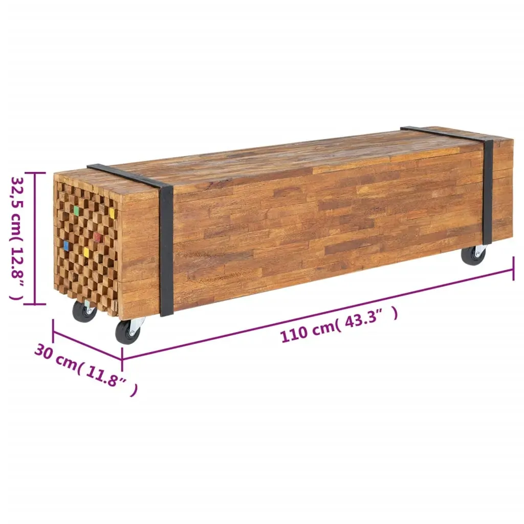 TV Stand 110x30x32.5 cm Solid Teak Wood Price