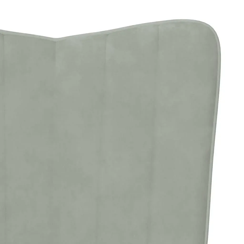 Rocking Chair with a Stool Light Grey Velvet Price