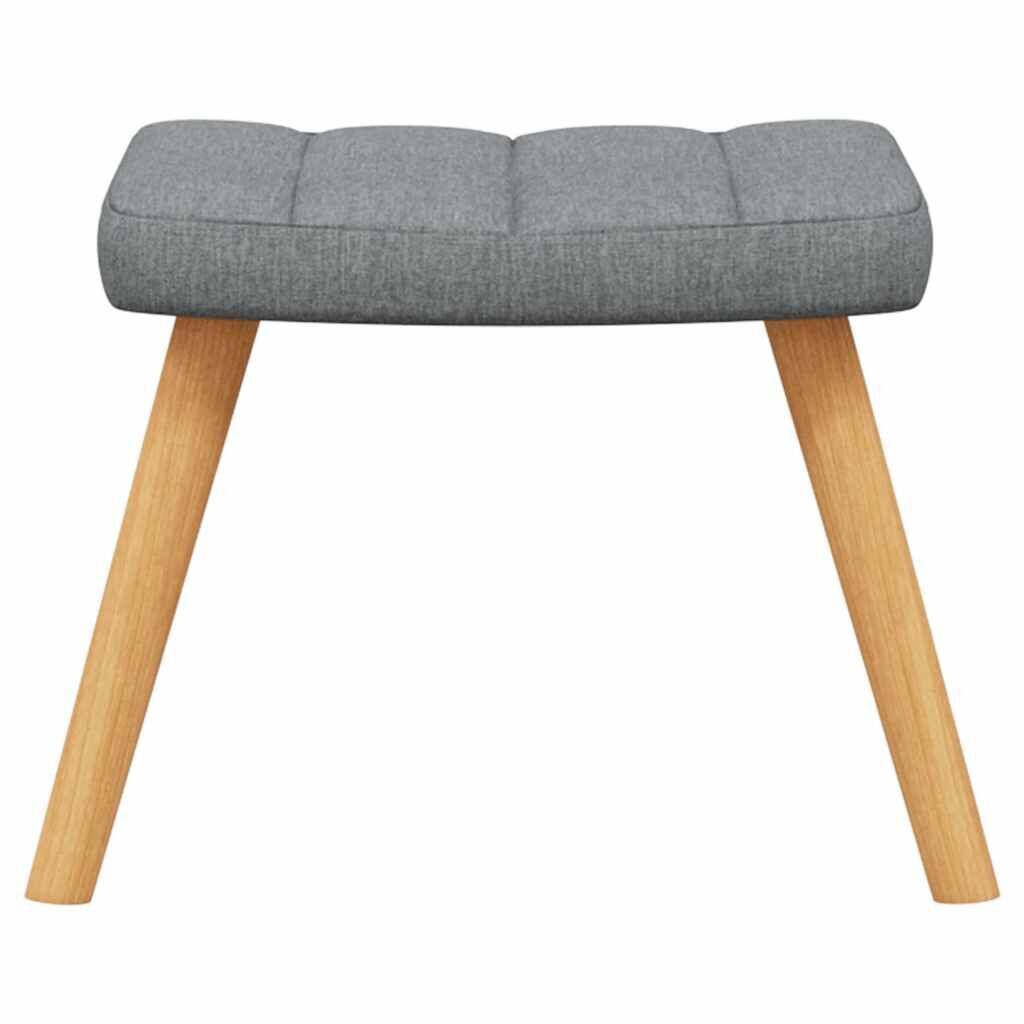Rocking Chair with a Stool Light Grey Fabric Price
