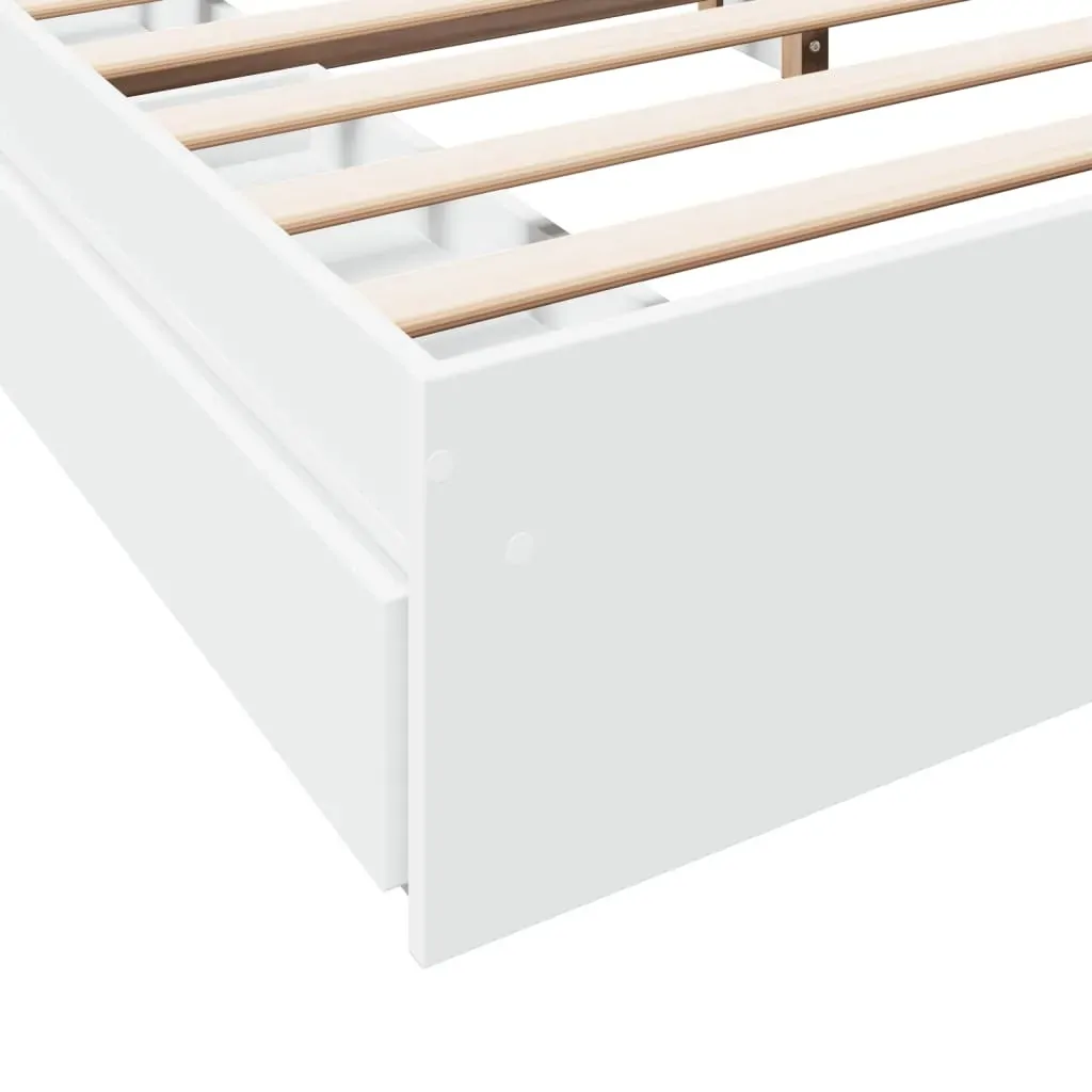 Bed Frame with Drawers without Mattress White 183x203 cm King Price