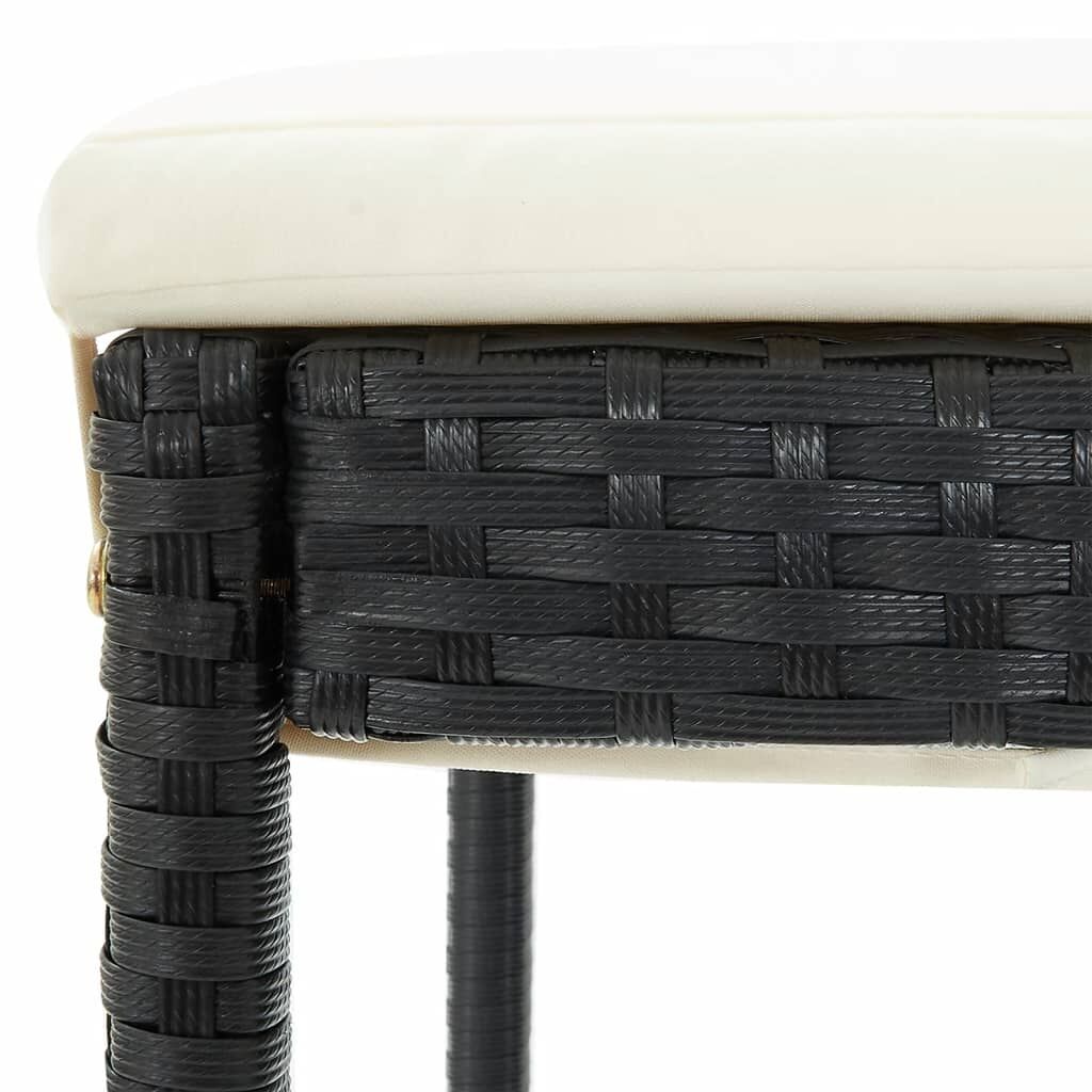5 Piece Garden Bar Set Black Solid Wood Acacia and Poly Rattan Price