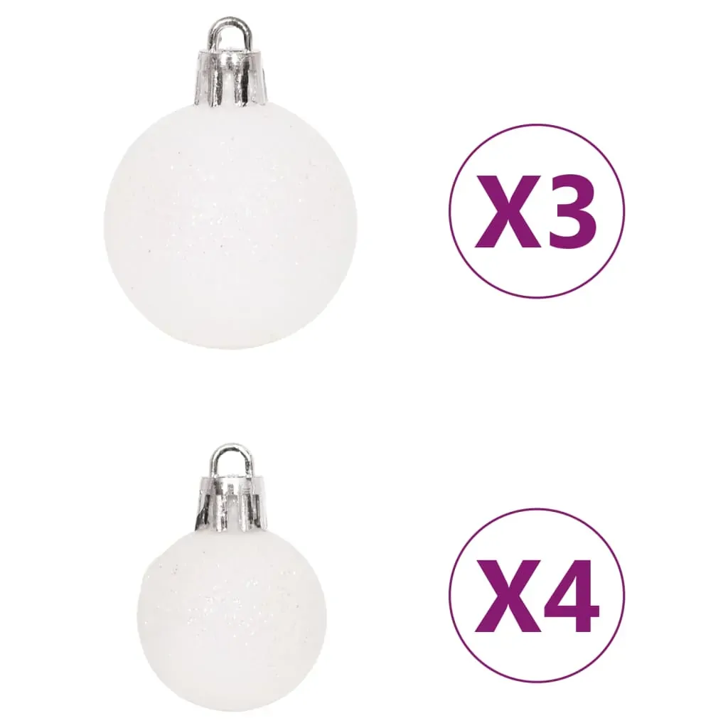 65 Piece Christmas Bauble Set Pink/Red/White Price