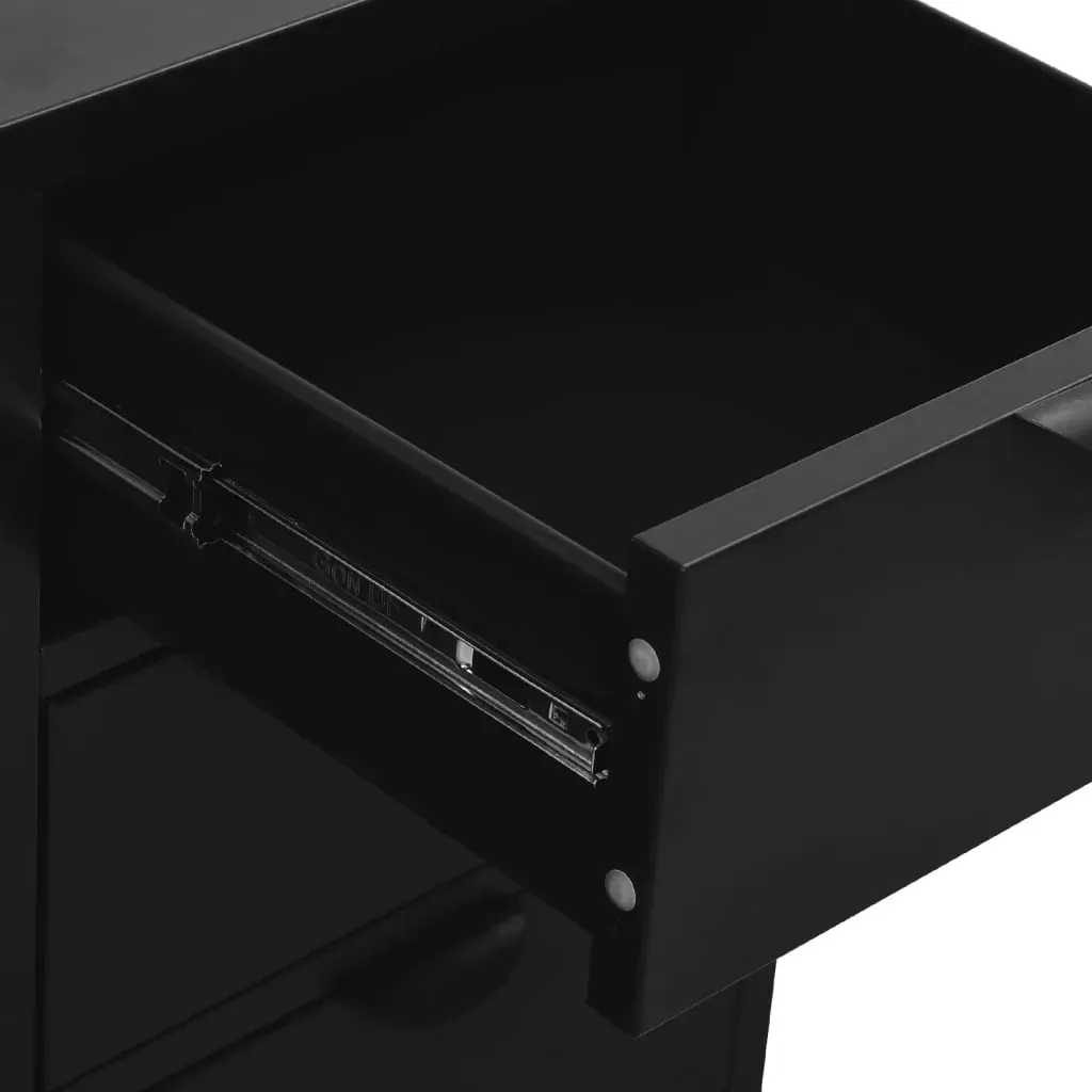 Sideboard Black 75x35x70 cm Steel and Tempered Glass Price