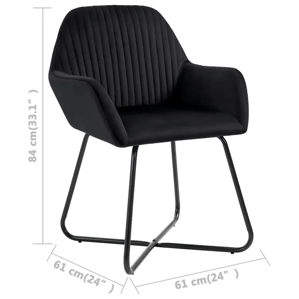 Dining Chairs 2 pcs Black Velvet Price