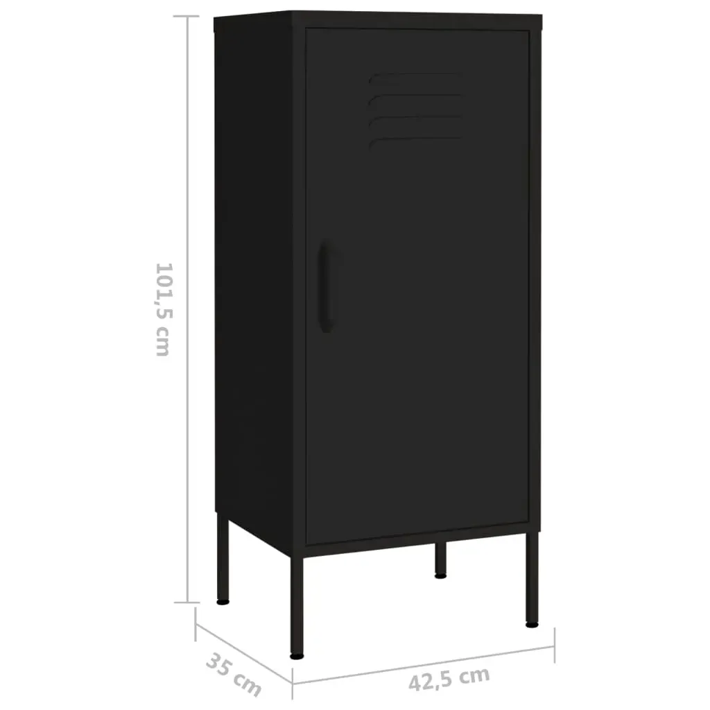 Storage Cabinet Black 42.5x35x101.5 cm Steel Price