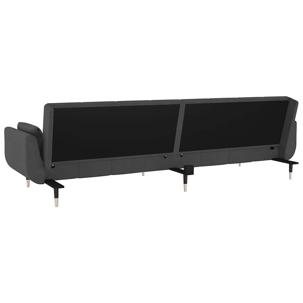 2-Seater Sofa Bed with Two Pillows Dark Grey Velvet Price