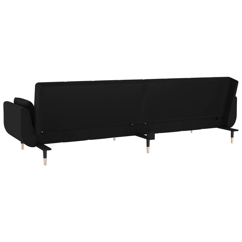 2-Seater Sofa Bed with Two Pillows Black Velvet Price