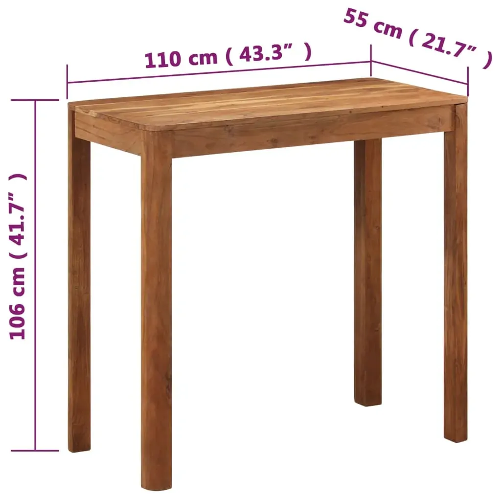 Bar Table Solid Wood Acacia with Honey Finish 110x55x106 cm Price
