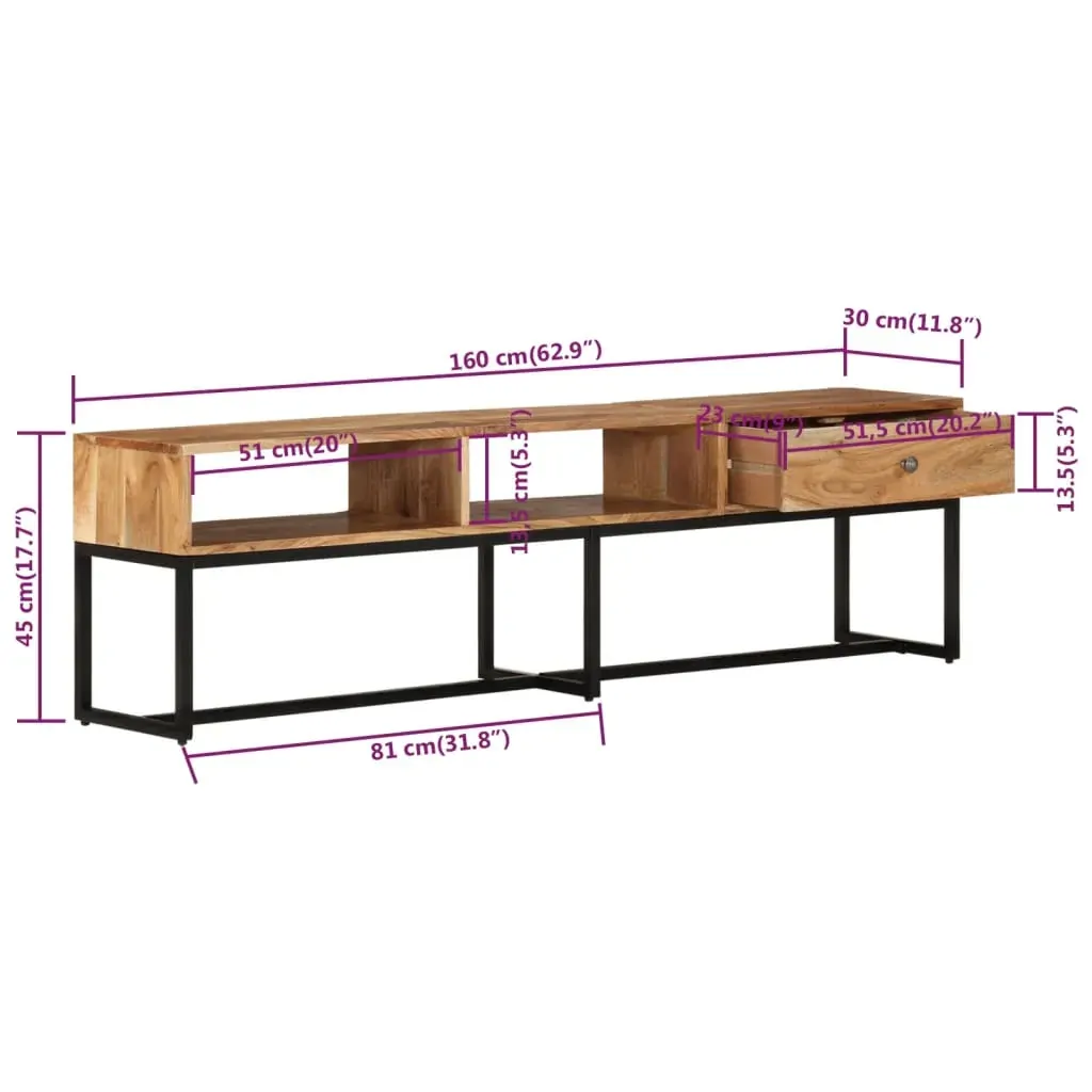 TV Cabinet 160x30x45 cm Solid Wood Acacia Price