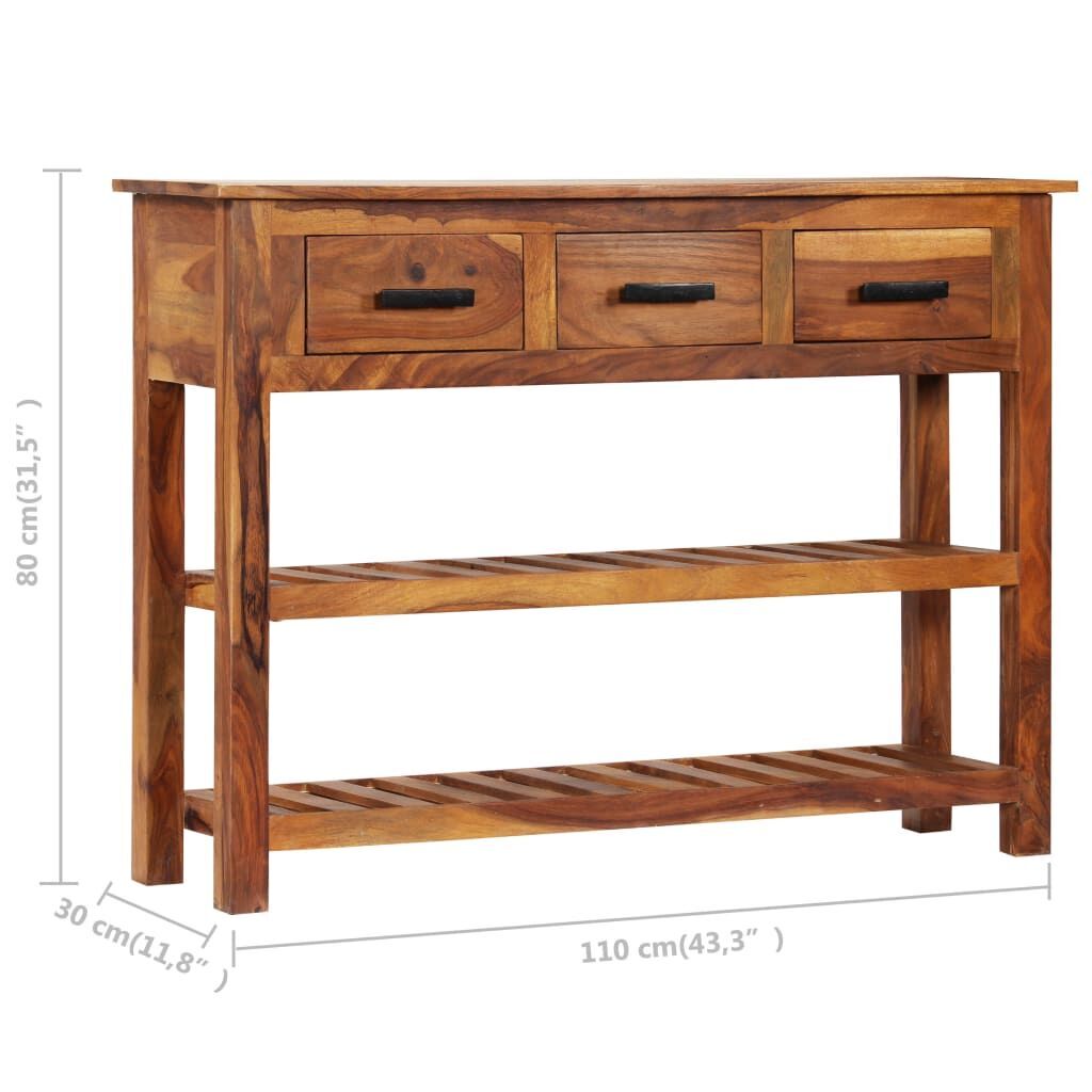Sideboard with 3 Drawers 110x30x80 cm Solid Wood Acacia Price