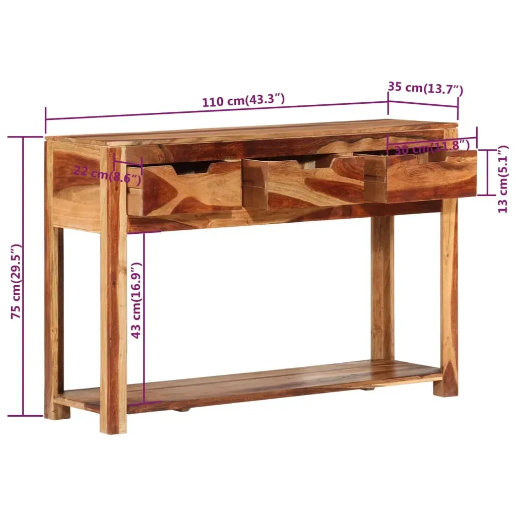 Console Table 110x35x75 cm Solid Wood Acacia Price