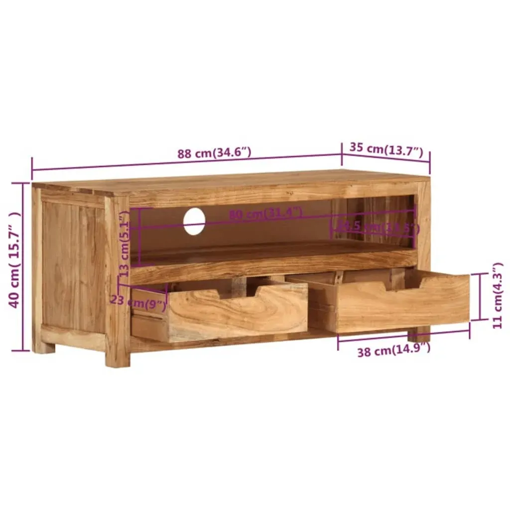 TV Cabinet 88x35x40 cm Solid Wood Acacia Price
