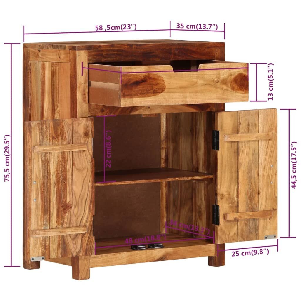 Sideboard 58.5x35x75.5 cm Solid Wood Acacia Price
