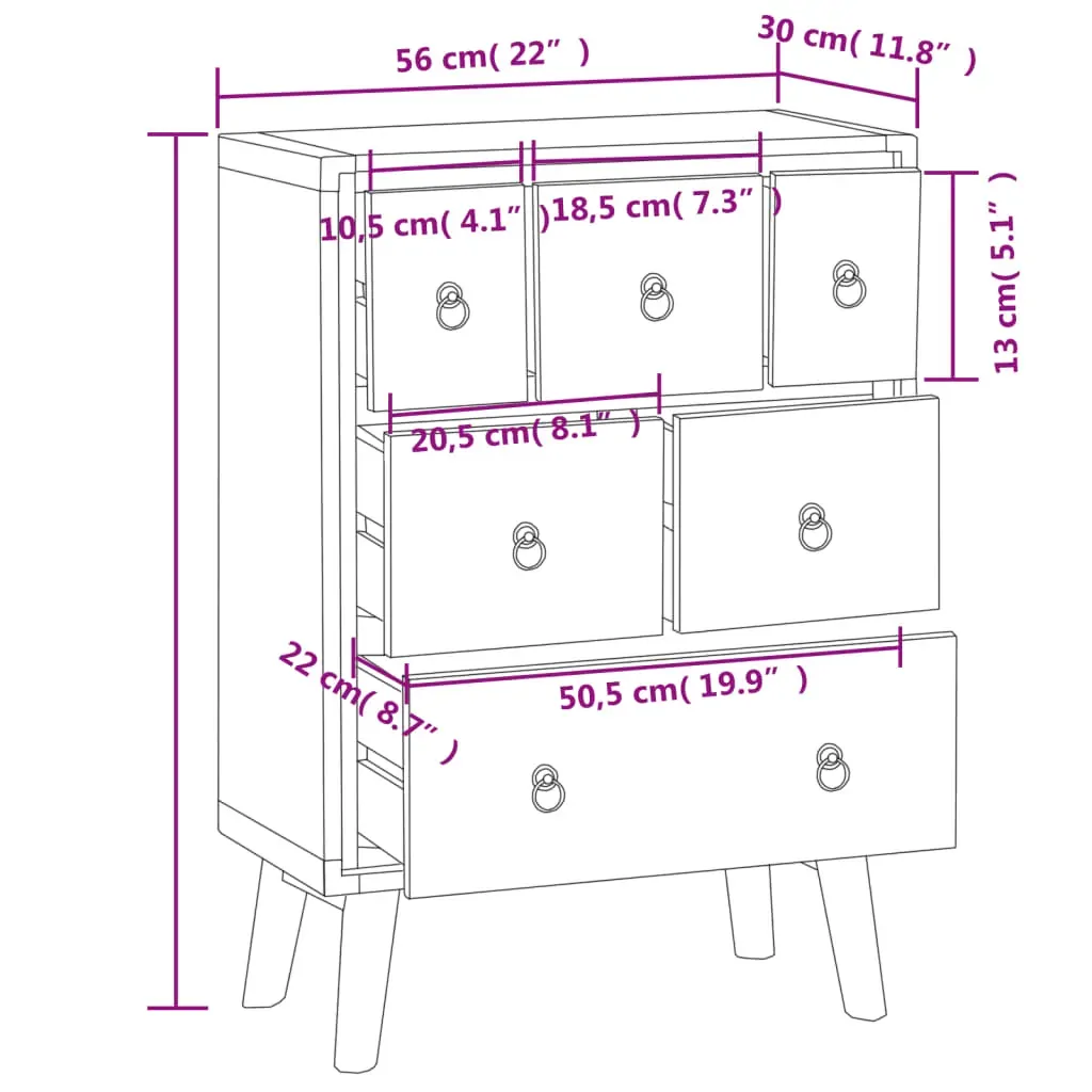 Chest of Drawers 56x30x80 cm Solid Wood Teak Price