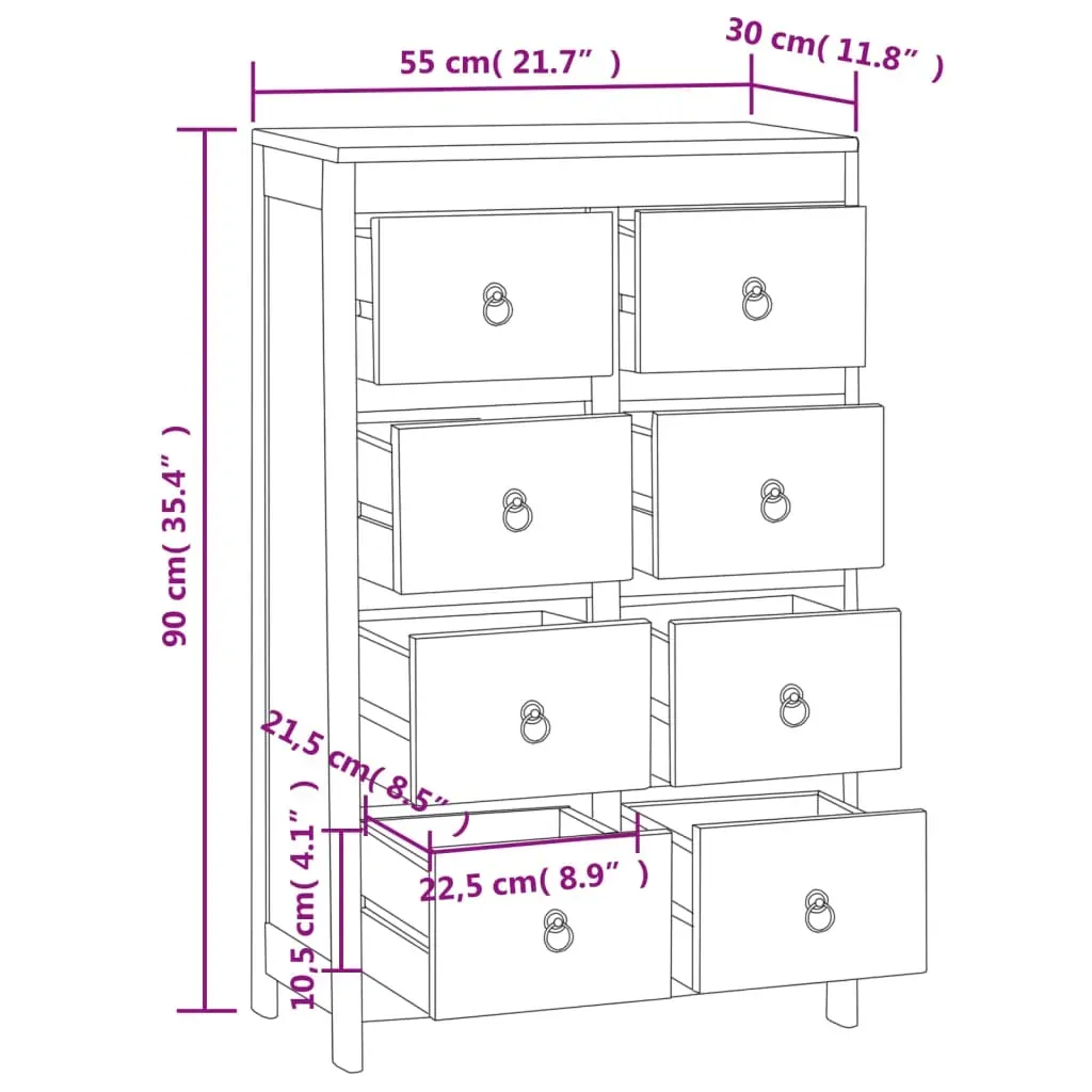 Chest of Drawers 55x30x90 cm Solid Wood Teak Price