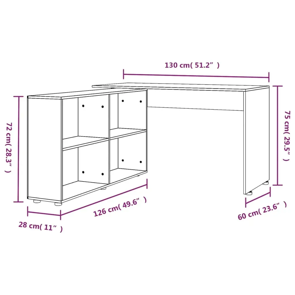 Corner Desk Black Engineered Wood Price
