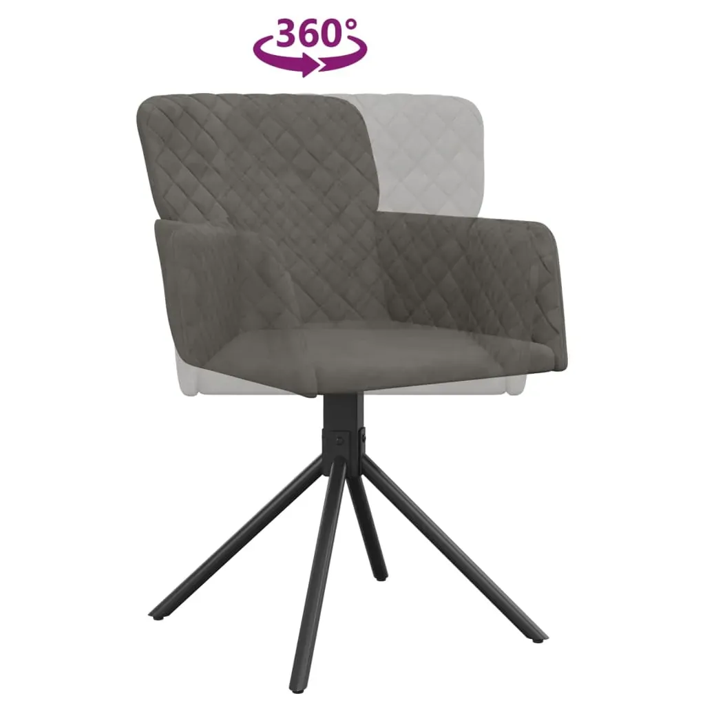 Swivel Dining Chairs 2 pcs Dark Grey Velvet Price
