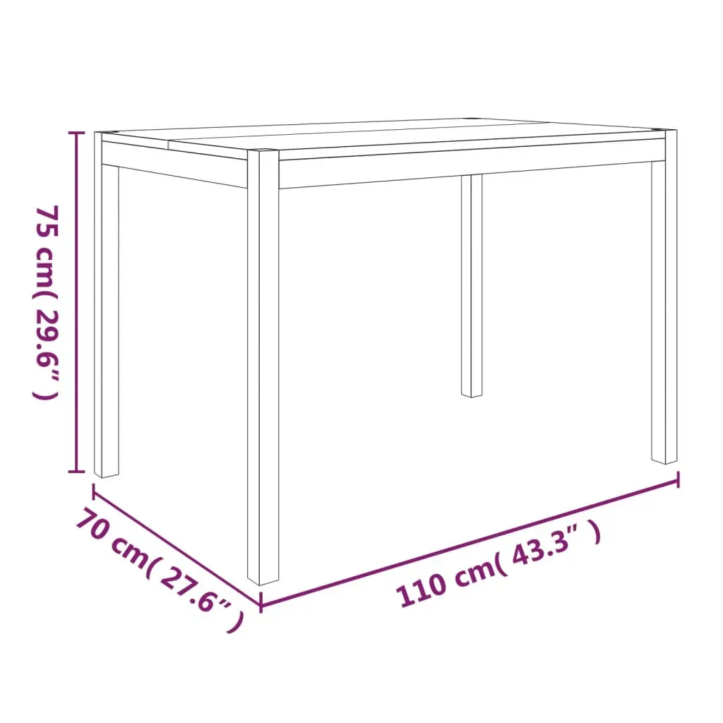 Dining Table 110x70x75 cm Solid Wood Acacia Price