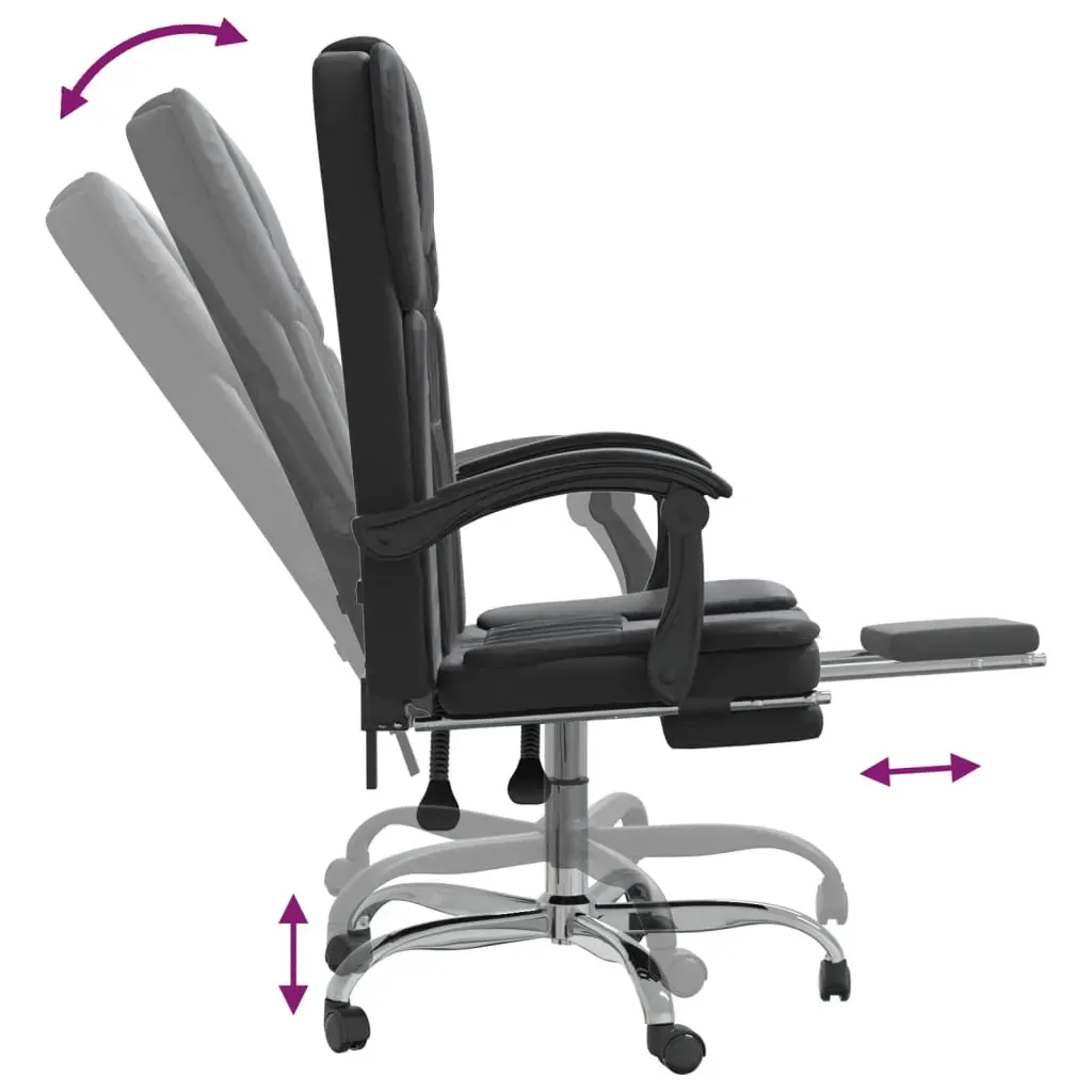 Reclining Office Chair Black Faux Leather Price