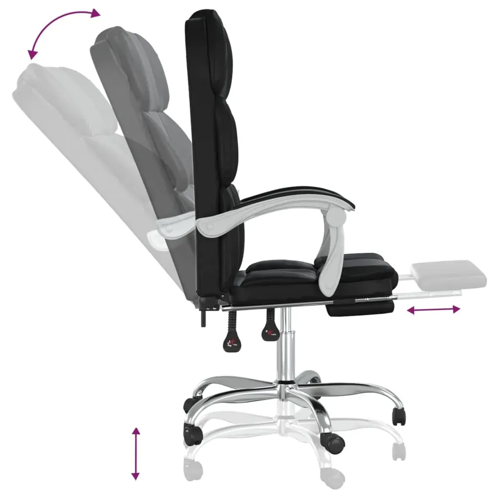 Reclining Office Chair Black Faux Leather Price