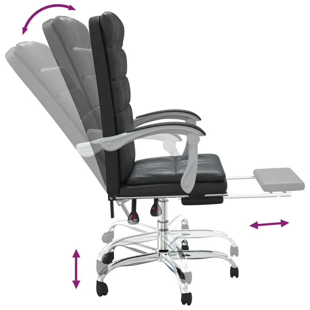 Reclining Office Chair Black Faux Leather Price