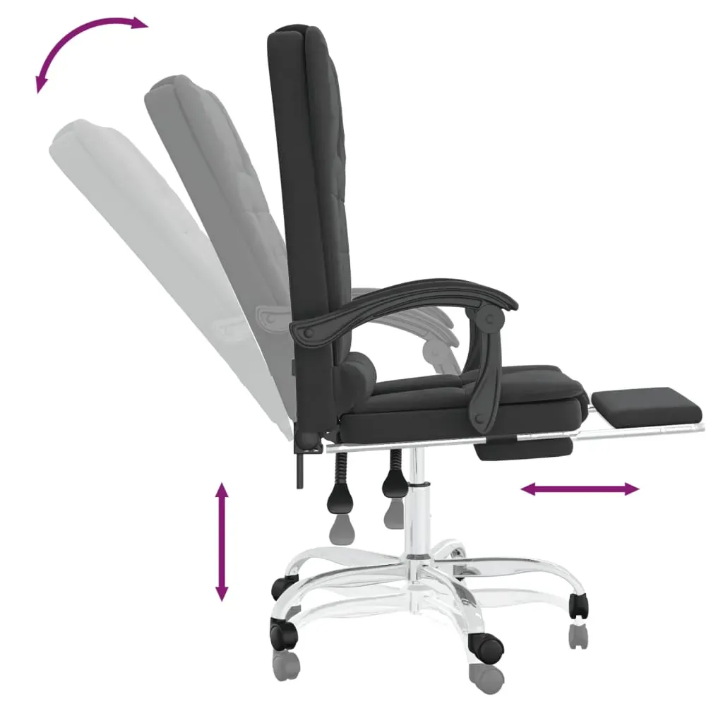 Massage Reclining Office Chair Black Faux Leather Price