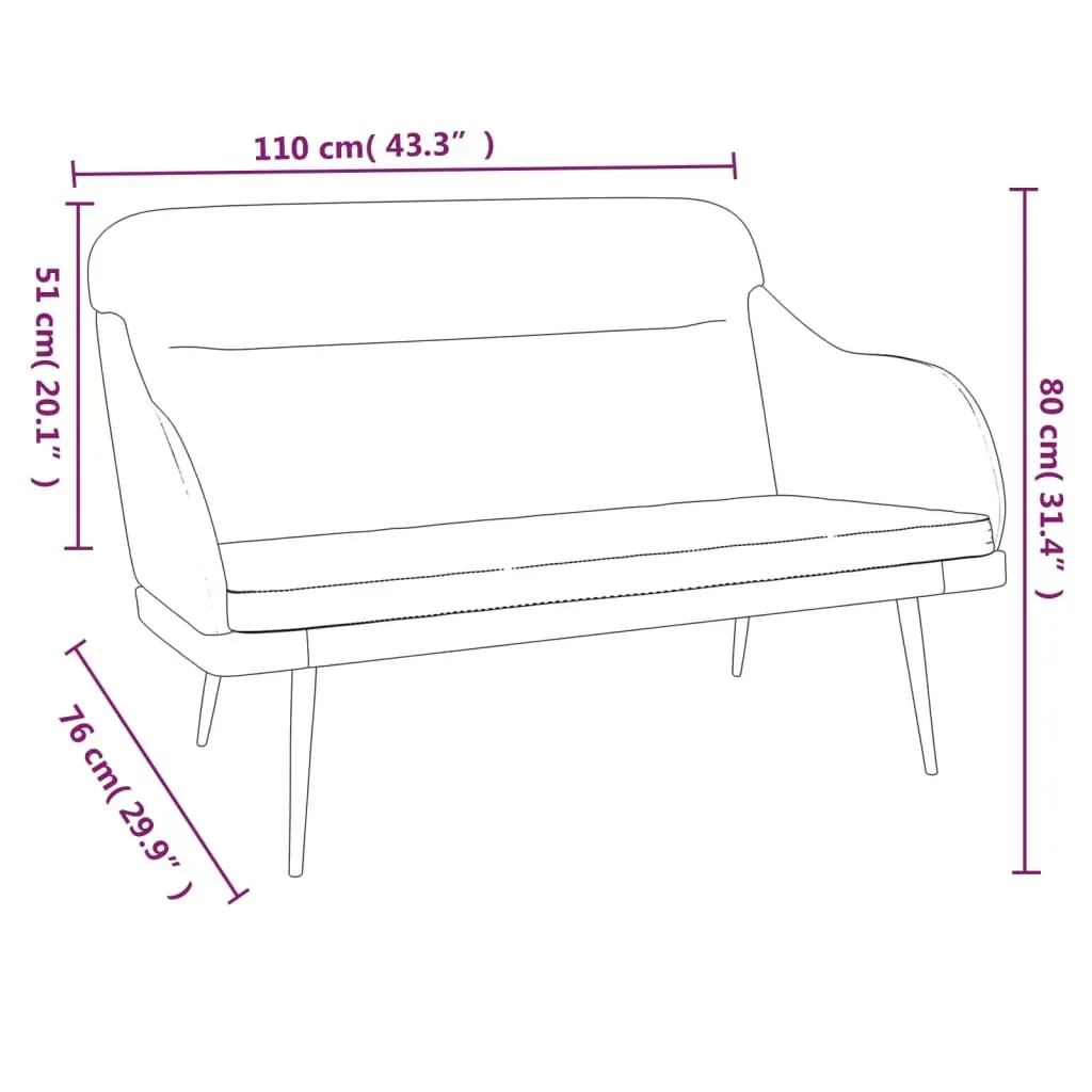 Bench Black 110x76x80 cm Velvet Price