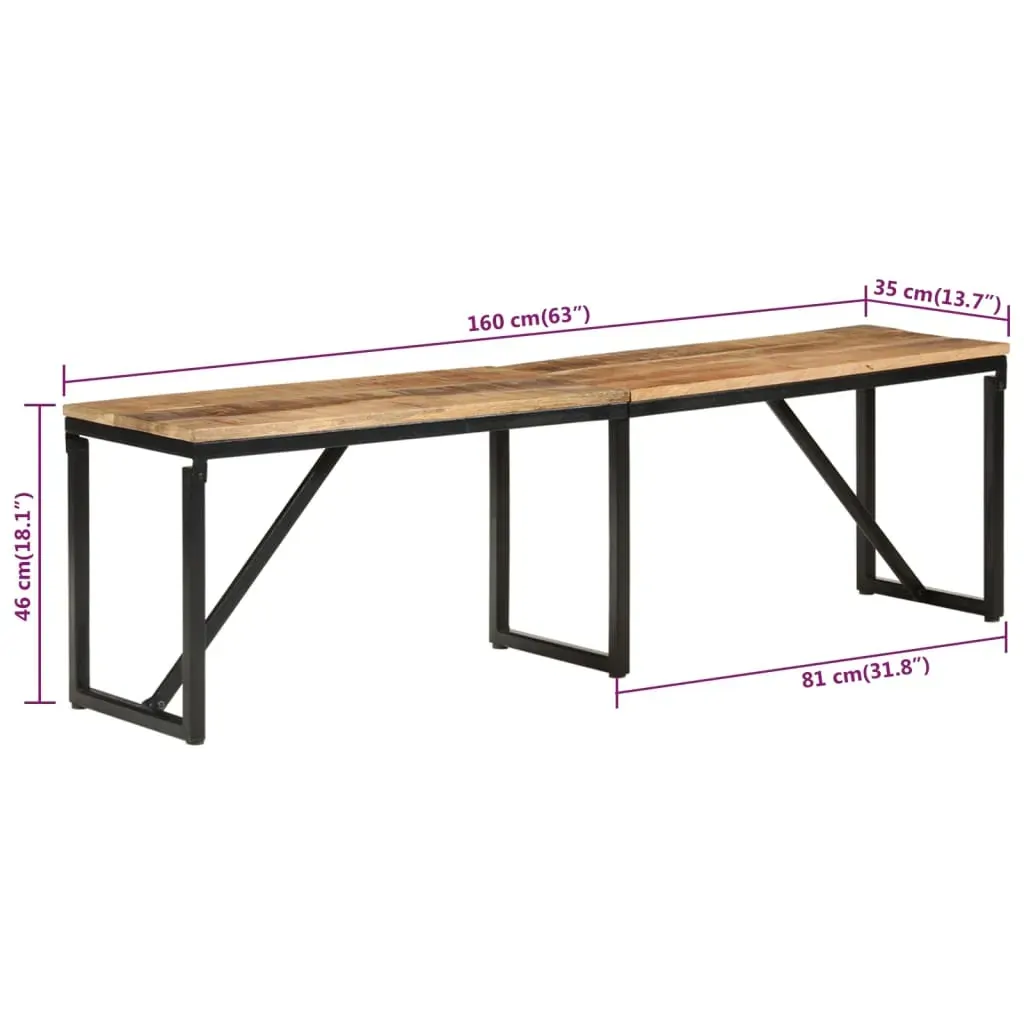 Bench 160x35x46 cm Solid Wood Mango Price