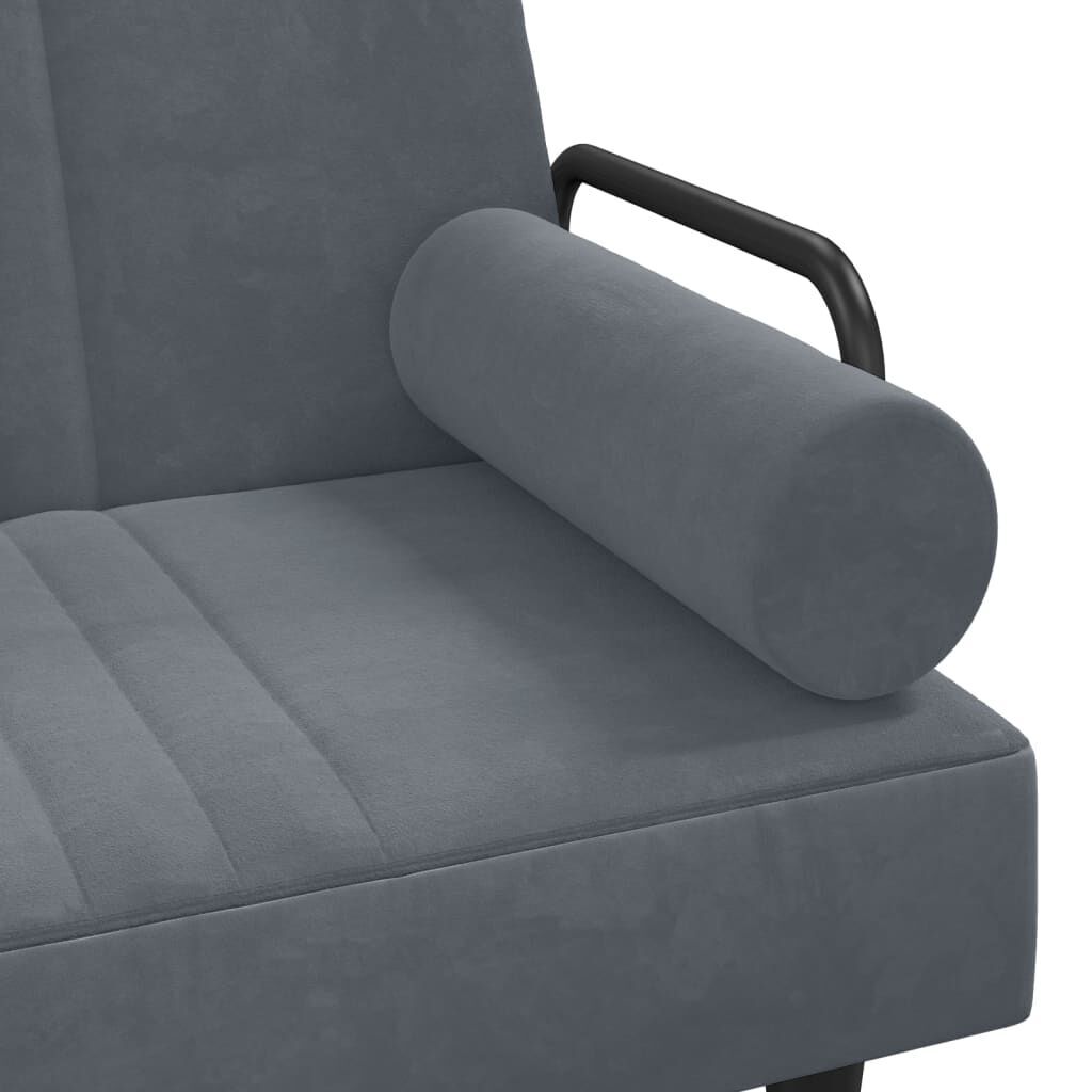 Sofa Bed with Armrests Dark Grey Velvet Price