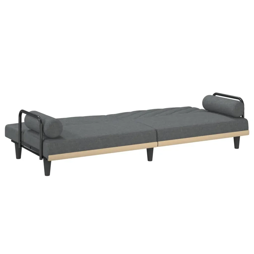Sofa Bed with Armrests Dark Grey Fabric Price