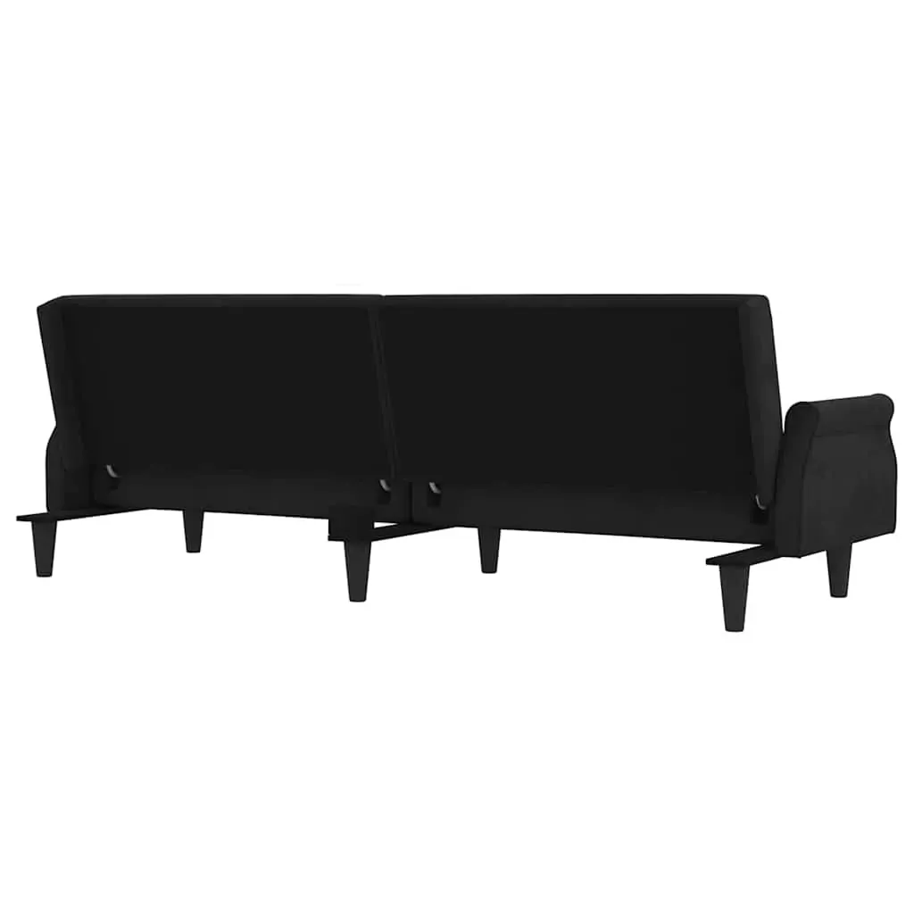 Sofa Bed with Armrests Black Velvet Price