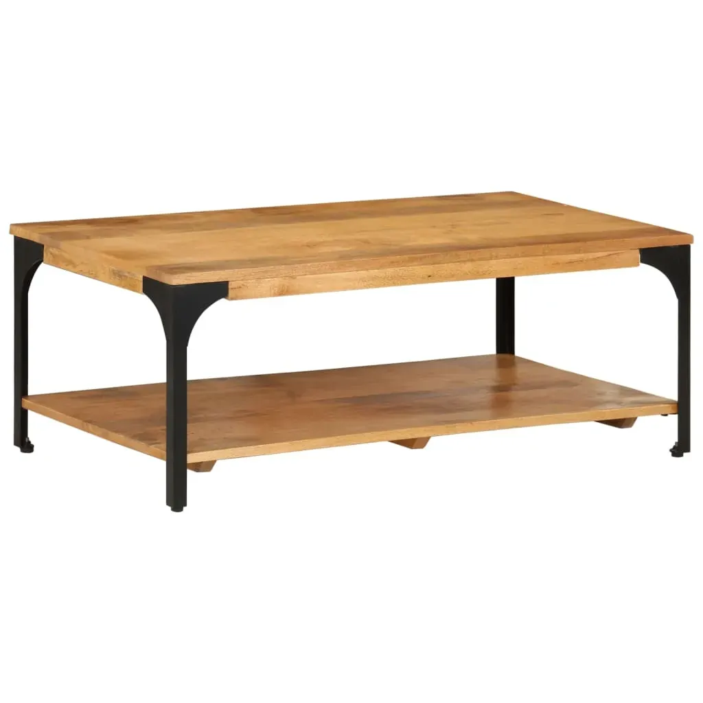 2-Layer Coffee Table 100x55x38 cm Solid Wood Mango and Steel Price
