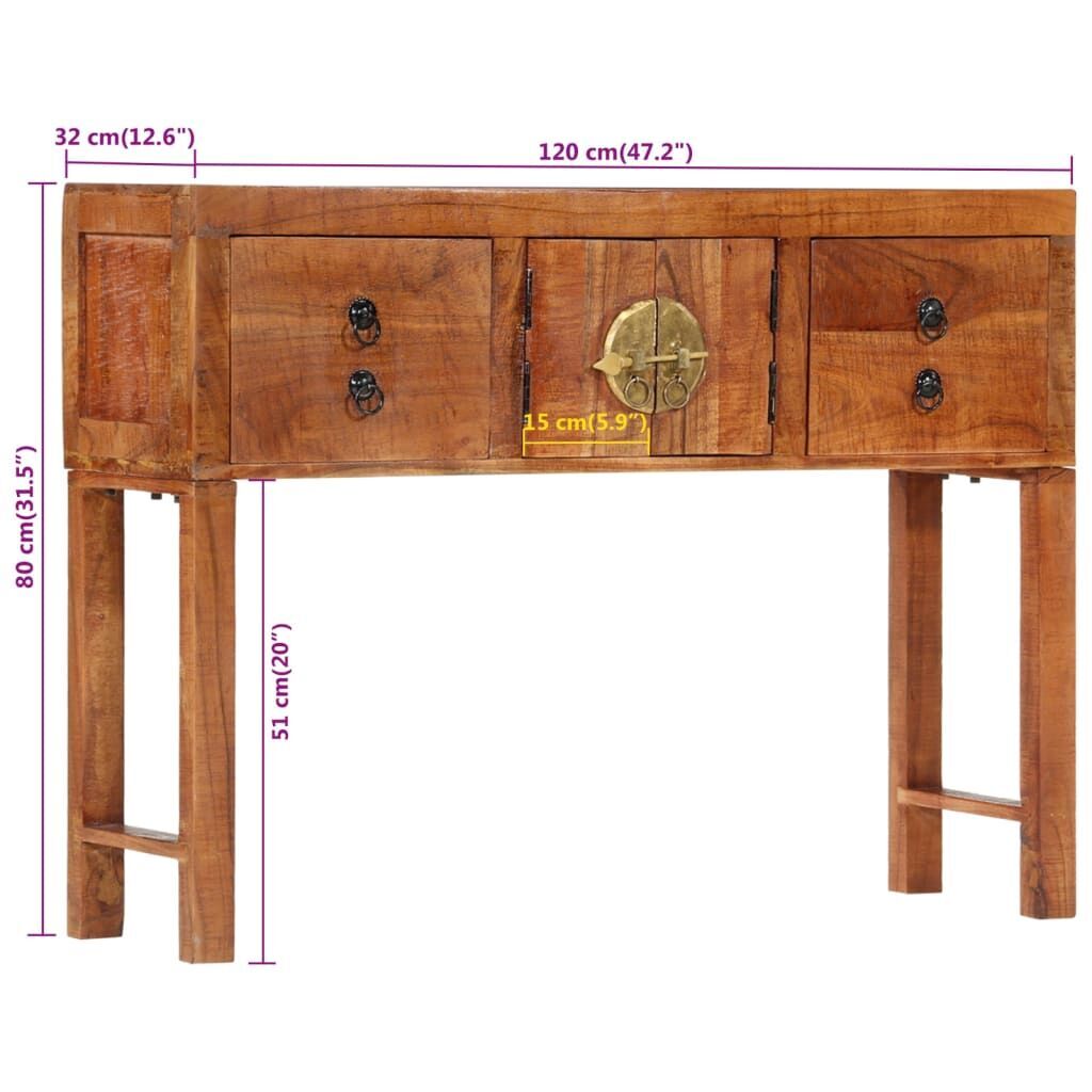 Console Table 120x32x80 cm Solid Rough Wood Acacia Price