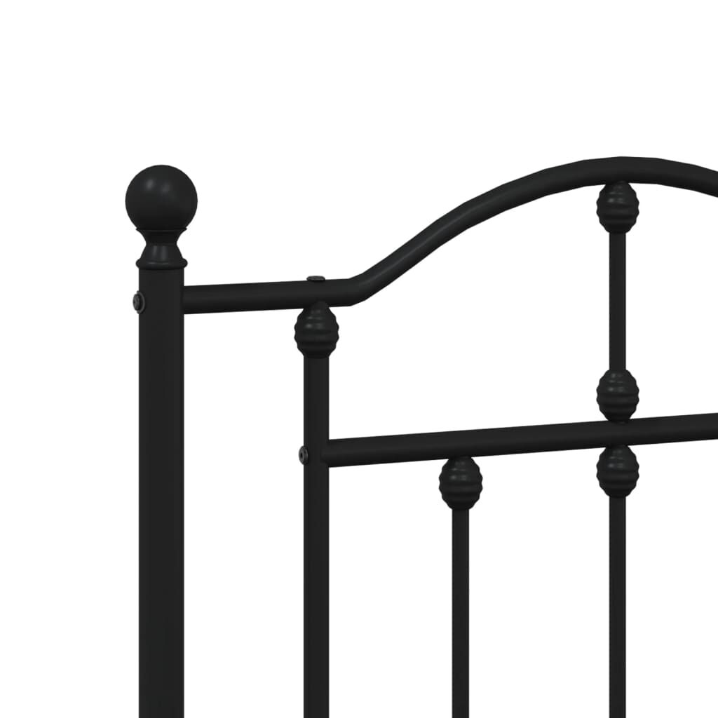 Metal Bed Frame without Mattress with Footboard Black 183x203 cm King Price